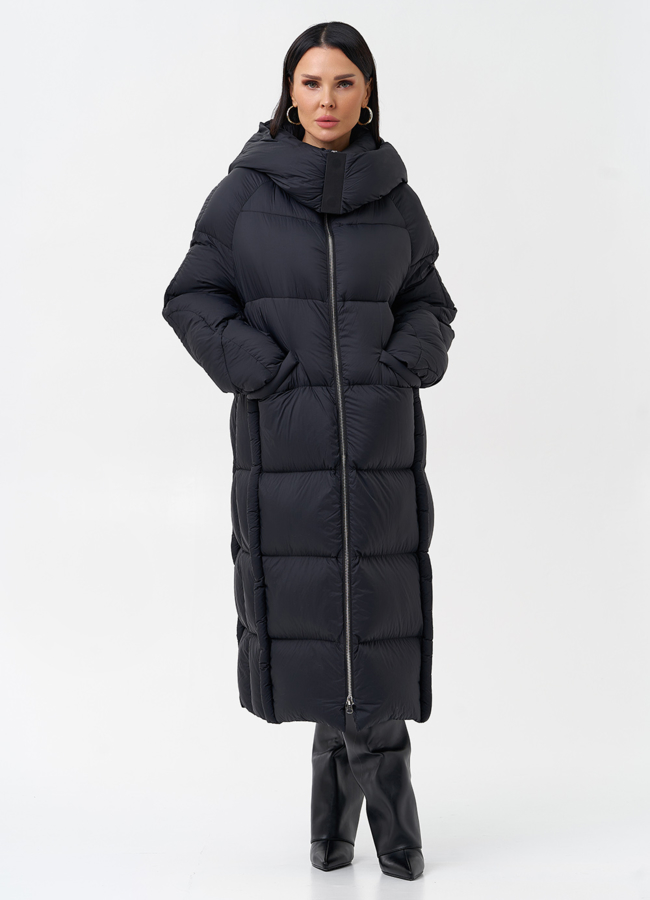 фото Женский пуховик с капюшоном  модель № 28972