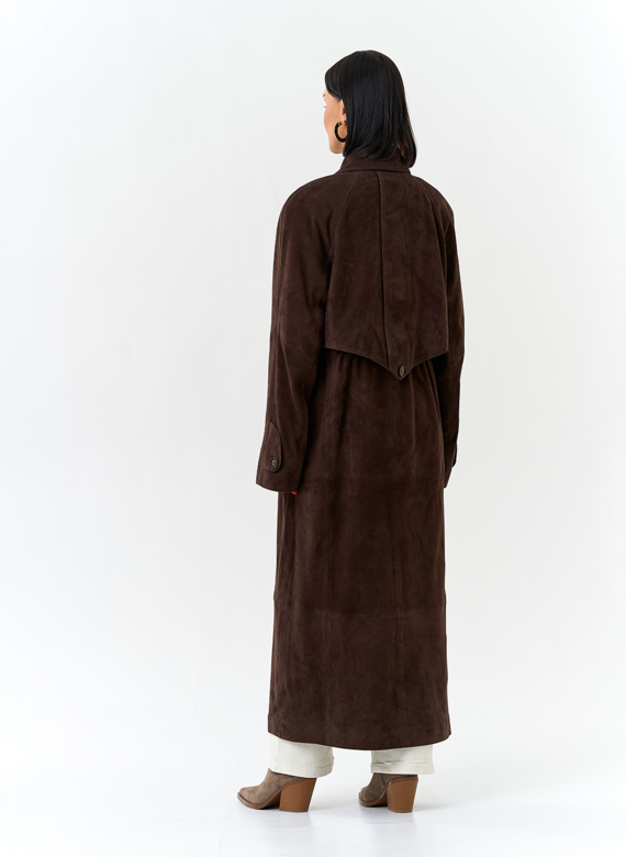 Женский плащ из натуральной замши