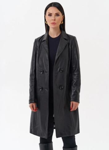 Плащ женский из натуральной кожи фото
