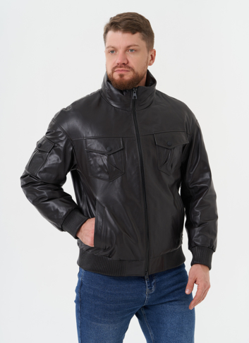 Куртка "бомбер" из натуральной кожи