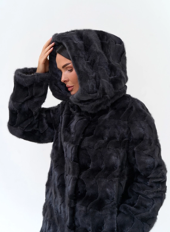 Шуба из меха норки фото