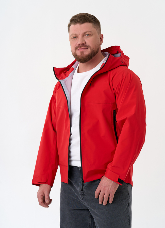 Мужская ветровка красного цвета модель № 32657 в кредит