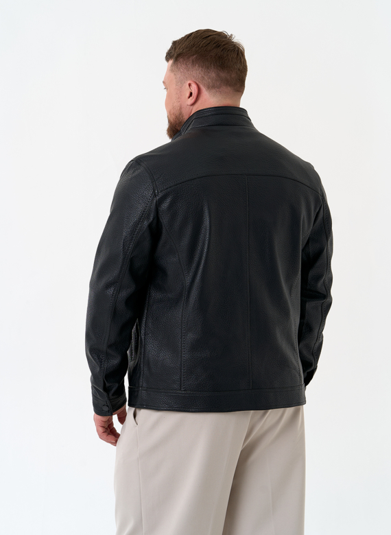 Мужская куртка из эко кожи черного цвета