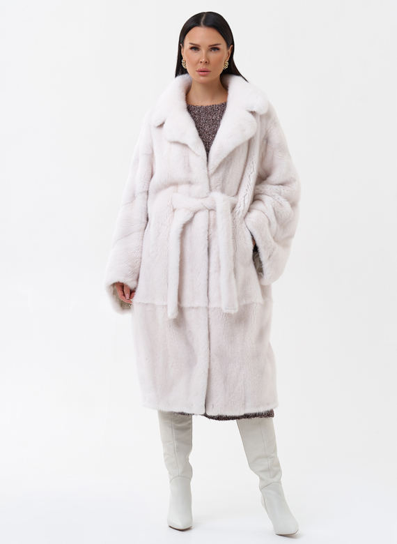 Белая норковая шуба