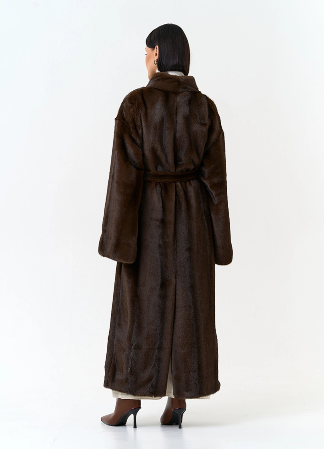 фото Длинная шуба из эко меха модель № 33975 фото
