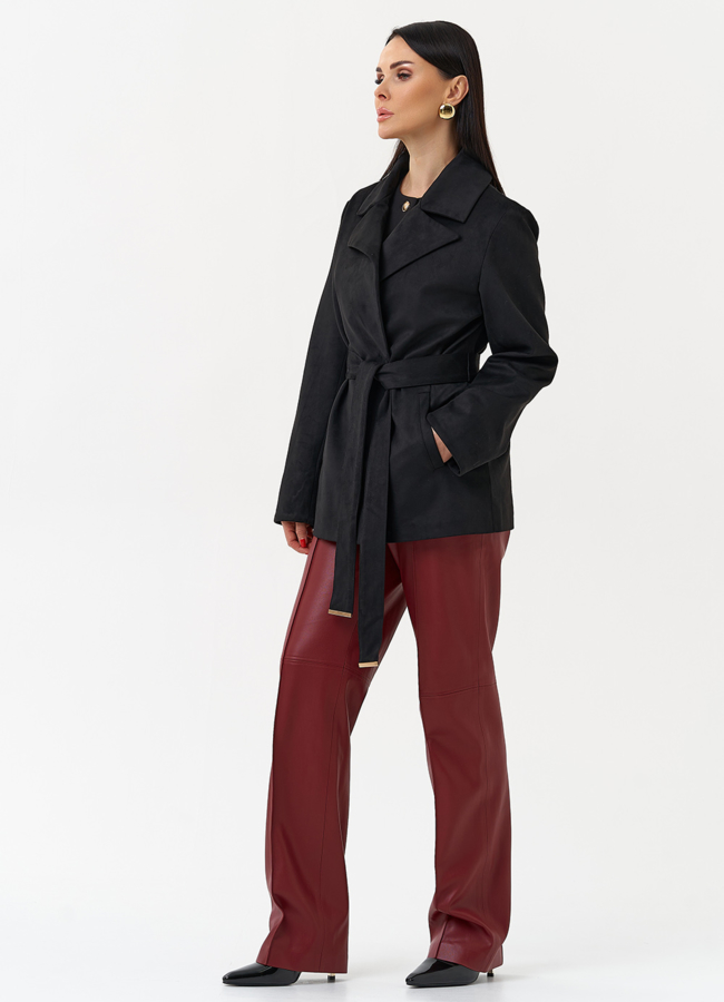 Женская куртка из эко замши с английским воротником модель № 30055 универмаг малина