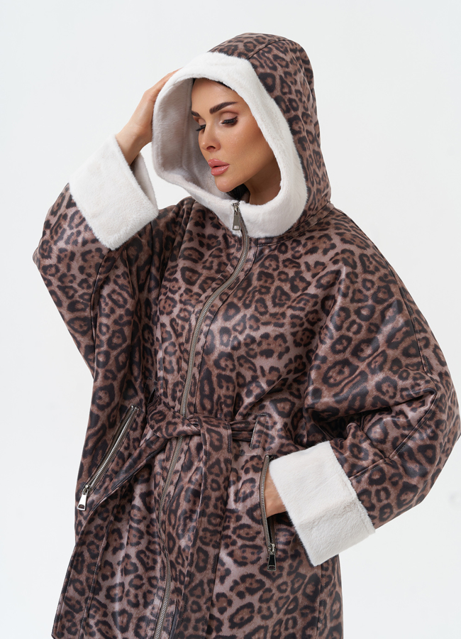 Женская дубленка из эко замши с поясом модель № 30203 универмаг малина