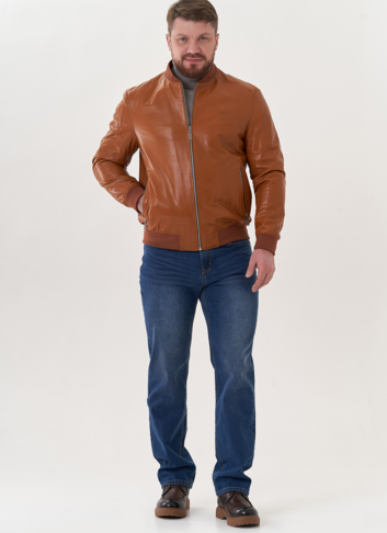 Мужская куртка "бомбер" из натуральной кожи