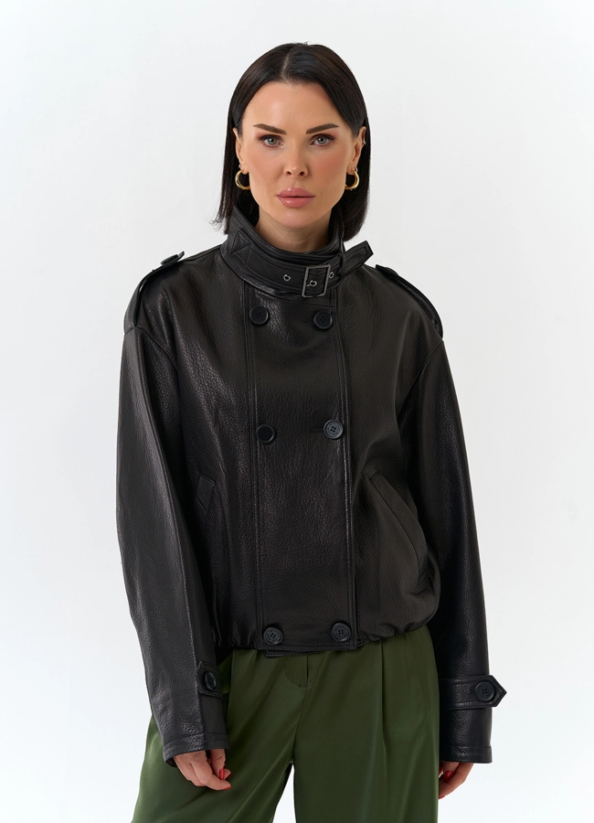 фото Женская куртка из натуральной кожи модель № 32677