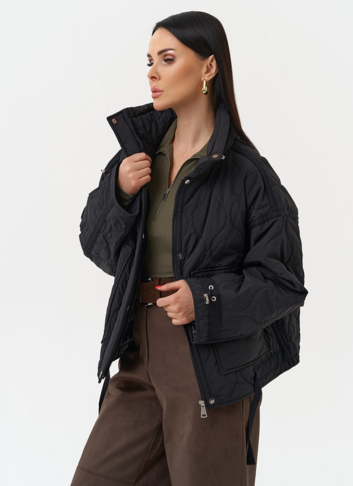 Короткая куртка с воротником стойкой