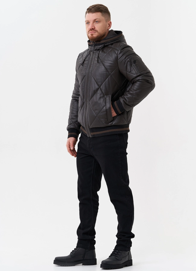 Куртка мужская из натуральной кожи  модель № 26696 в рассрочку