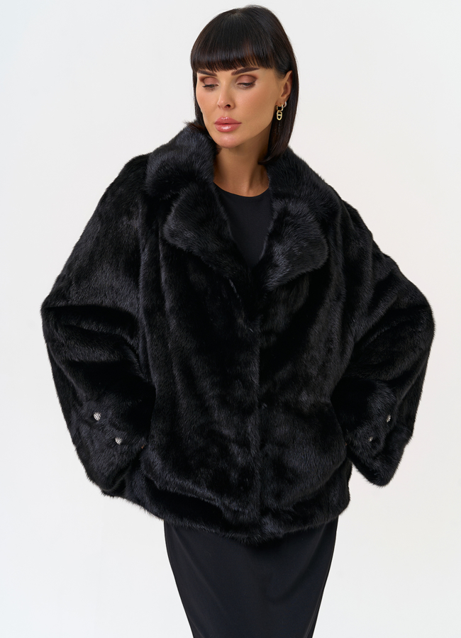 Куртка из меха норки с английским воротником модель № 31493 универмаг малина