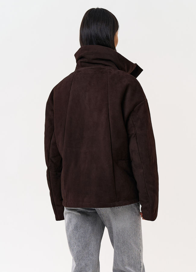 Куртка -пуховик из натуральной замши модель № 31373 в кредит