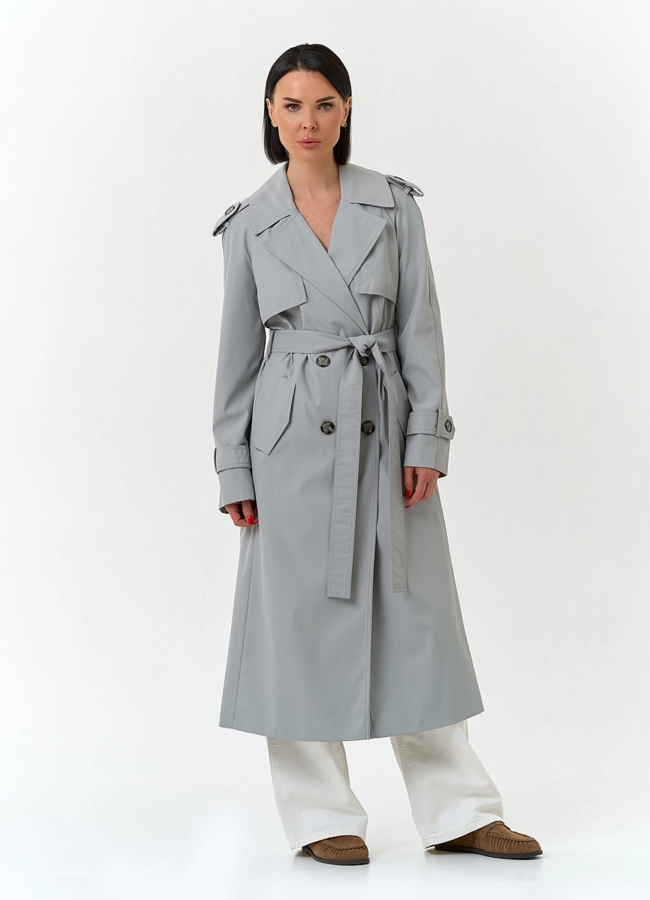 Женский плащ с поясом модель № 33114 универмаг малина