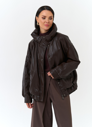 Женская утепленная куртка из эко кожи