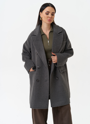 Женское укороченное пальто с поясом