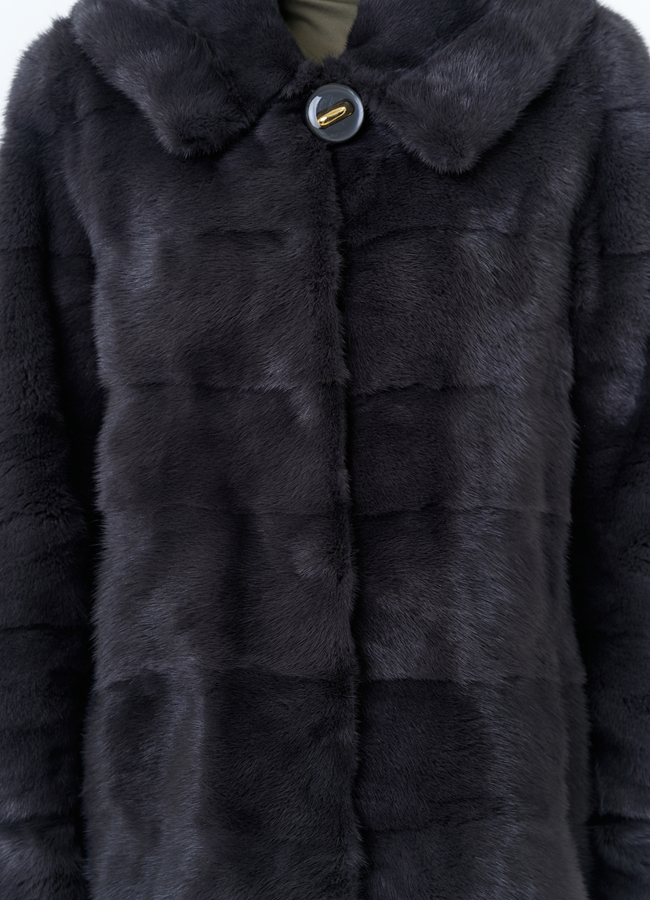 Куртка из меха норки с капюшоном модель № 25398 универмаг малина