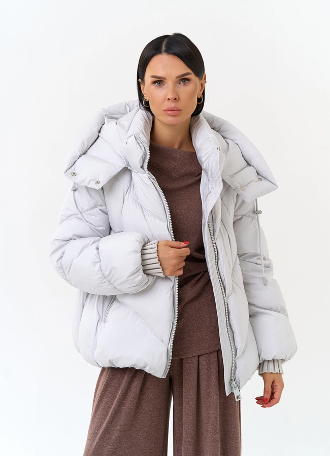 Женский пуховик с капюшоном модель № 34014 универмаг малина фото