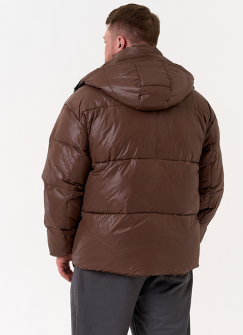 Мужской пуховик коричневого цвета
