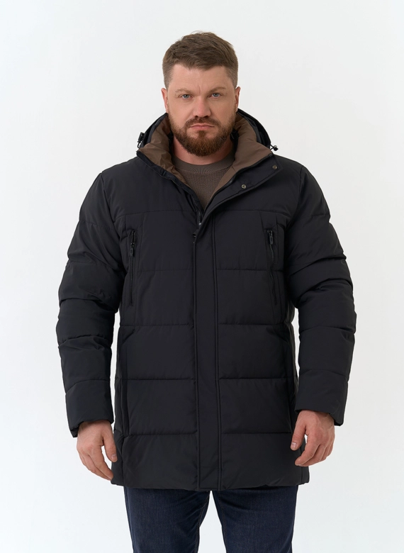 Мужской пуховик с капюшоном  фото