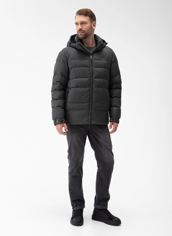 Мужской пуховик с капюшоном 