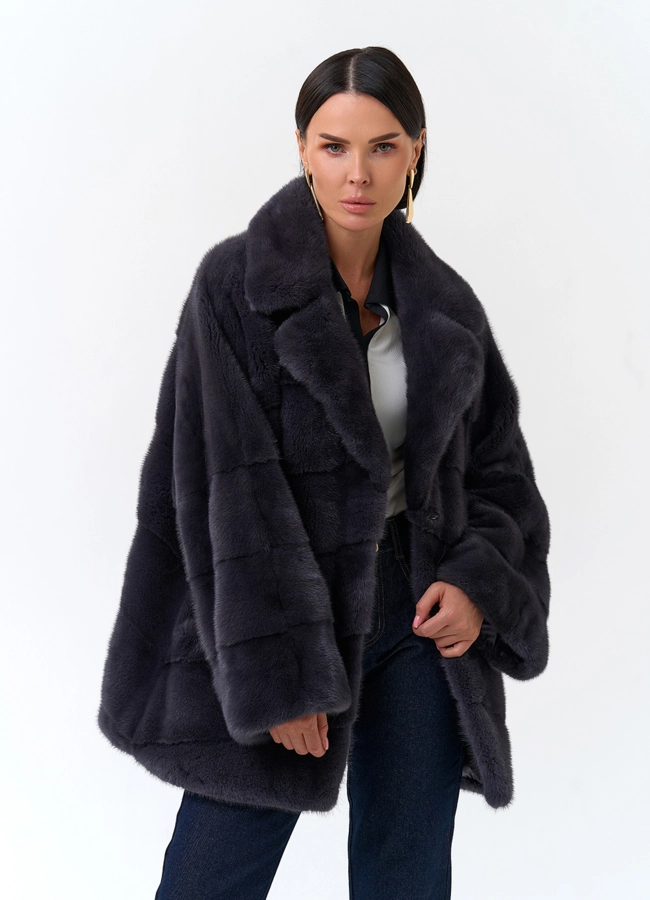 Шуба из меха норки с английским воротником модель № 33698 универмаг малина