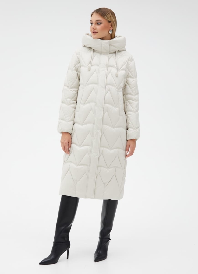 Женский светлый пуховик модель № 31139 универмаг малина
